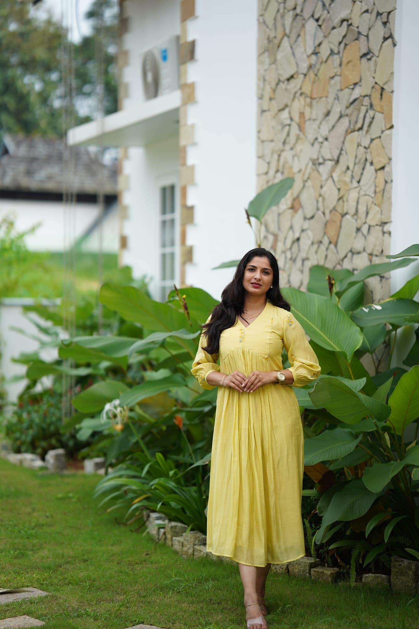 Sunlit Charm – Mul Chanderi Dress
